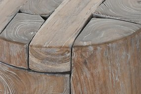 Masuta laterala, din lemn de tec sculptat, Verna