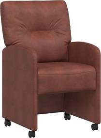 vidaXL Scaune de dining cu roți 2 pcs Maro lucios 57 x 67 x 95 cm