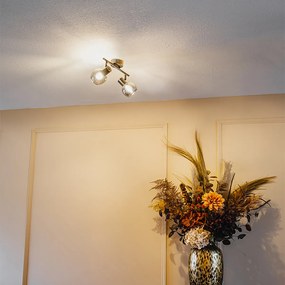 Plafoniera inteligentă neagră cu sticlă fumurie incl. 2 Wifi P45 - Vidro