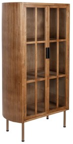 Vitrină în culoare naturală din lemn de arbore de cauciuc 80x140x38 cm Yaz – White Label