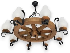 Lustră pe lanț Brilagi ROATA 8xE14/40W/230V fag