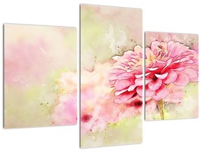 Tablou - Floare roz, aquarel (90x60 cm)