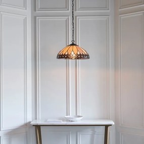 Endon 63977 - Lustră suspendată Tiffany BROOKLYN cu lanț, 1xE27/60W/230V, Ø 40 cm
