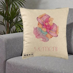 Perna Personalizata Zodie Gemeni, 40x40 cm, Bej, Husa Detasabila, Perna Inclusa, BEKZ®
