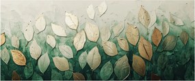 Tablou - Frunze verzi-aurii (120x50 cm)