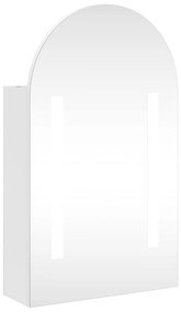 357973 vidaXL Dulap cu oglindă de baie cu LED, alb, 42x13x70 cm, arcuit