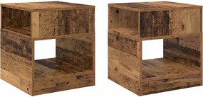 vidaXL Masă laterală 2 pcs Lemn vechi 40,5 x 40 x 45 cm Lemn compozit