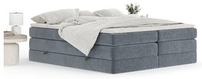 Pat boxspring gri închis cu spațiu de depozitare/fără tăblie 160x200 cm Juniper – Maison de Rêve