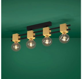 Lustră aplicată Eglo 390189 LEVANTARA 4xE27/40W/230V negru/maro