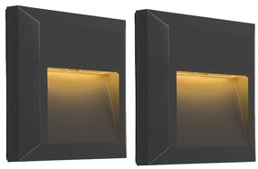 Set de 2 Aplice Moderne Gri Închis cu LED - Gem 2