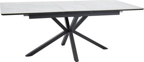 Masa extensibila pentru sufragerie LOGAN, alb/negru, 160/200x90x76 cm