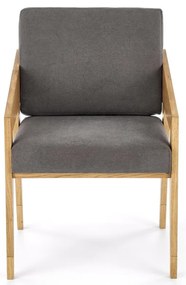 Fotoliu Frieda, gri/stejar