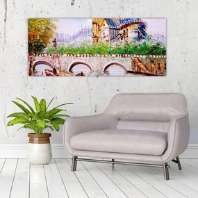 Tablou - Pictură în ulei a orașului (120x50 cm)
