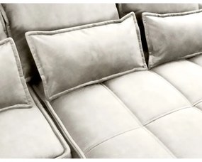 Colțar bej extensibil/cu spațiu de depozitare cu tapițerie din catifea (cu colț pe partea dreaptă/cu șezlong) Campo – ELTAP