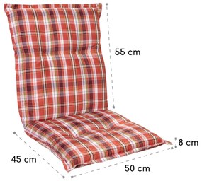 Prato, pernă tapițată, pernă pentru scaun, spătar mic, scaun de gradină, poliester, 50x100x8cm, 1 x pernă