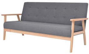 Canapea cu 3 locuri, gri închis, material textil