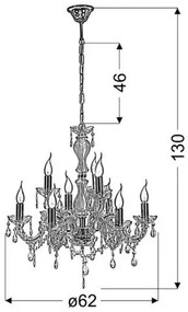 Lustră pe lanț MARIA TERESA 9xE14/40W/230V