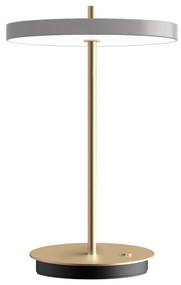 Veioză gri deschis LED cu intensitate reglabilă cu abajur din metal (înălțime 31 cm) Asteria Move – UMAGE