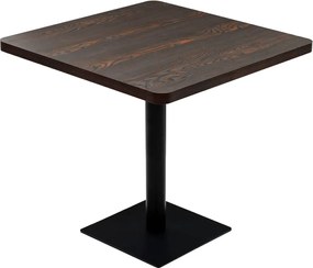 vidaXL Masă bistro, MDF și oțel, pătrată, 80x80x75 cm, Cenușiu închis