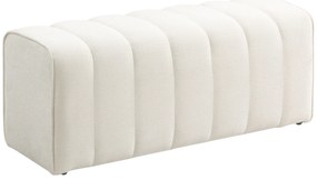 HOMCOM Banc la capătul patului, banchetă tapitată, stil modern, otoman din țesătură aspect in, 110 x 40 x 44 cm, cremă | Aosom Romania