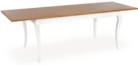 Set masa extensibila Windsor stejar inchis/alb L160-240 cm + 4 scaune Velo gri/alb