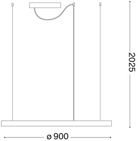 Ideal Lux - Lustru LED suspendat pe cablu ORACLE SLIM LED/53W/230V 3000K Ø 90 cm auriu