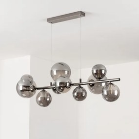 Brilagi - Lustru LED pe cablu MILLA, 10 x G9, 3W, 230V, crom-negru / sticlă fumurie