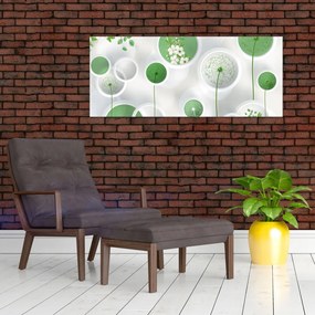 Tablou - Flori în cercuri (120x50 cm)