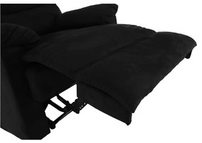 Fotoliu reglabil masaj, material textil catifea negru, LAMBERT