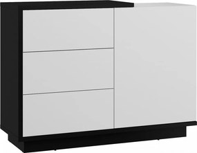 Comodă Hybrid Hyb-04 Alb/Negru Luciu