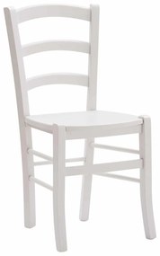 Scaun Verona, lemn fag, sezut lemn - ALB