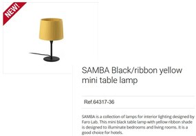 Veioza / Lampa de masa moderna design elegant SAMBA mini negru/galben 64317-36