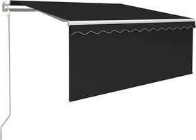 vidaXL Copertină automată cu stor&LED&senzor de vânt antracit 3,5x2,5m