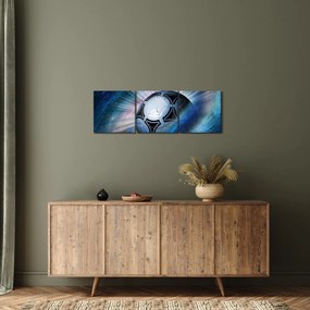 Tablou - Fotbal în spațiu (cu ceas) (90x30 cm)