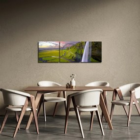 Tablou cu cascade (cu ceas) (90x30 cm)