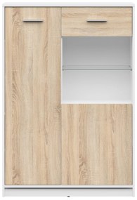 Vitrină Nepo Plus 24 (Alb + Stejar sonoma) . 1100779