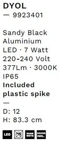 Tarus cu spot LED directionabil iluminat exterior IP65 DYOL H-83cm