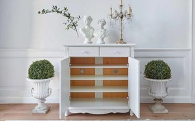 Dulap lemn masiv alb Pantofi Elizabeth, 95 × 39 × 98 cm