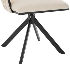 Set de 2 scaune pivotante din catifea, Fildeș | Aosom Romania