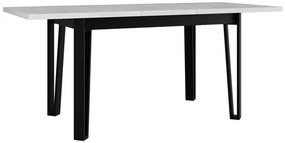 Masă sufragerie extensibilă Elarna 80 x 140 180 III (Alb + Negru) (pentru 4-8 persoane). 1105375