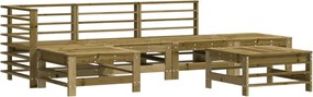 vidaXL Set mobilier relaxare de grădină, 6 piese, lemn de pin tratat