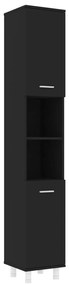 802625 vidaXL Dulap de baie, negru, 30 x 30 x 179 cm, PAL
