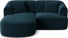 Colțar petrol cu tapițerie din catifea (cu colț pe partea stângă/cu șezlong) Campi – Cosmopolitan Design