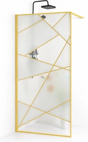 Paravan dus walk-in sticla securizata 8 mm Laser Gold 90x190