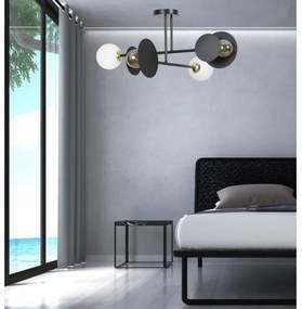 Lustră pe tijă MINERVA 2xE27/15W + 2xE14/10W/230V negru