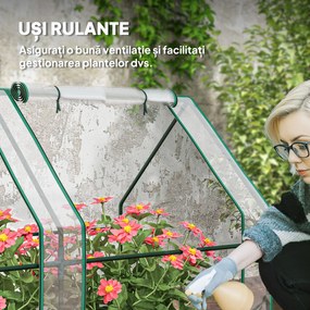 Outsunny Mini Seră Portabilă Tunel pentru Plante și Flori cu Uși Rulabile cu Fermoar, Transparentă | Aosom Romania