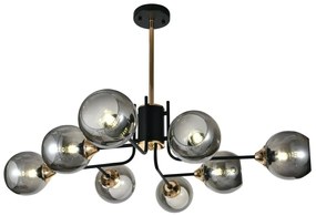 Lustra model N6802-8 – 8 abajururi elegante, finisaj negru