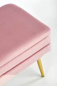 Banca dormitor Velva roz/gold - H37 cm