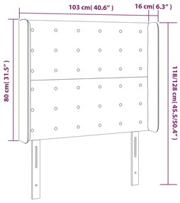 Tablie de pat cu LED, crem, 103x16x118 128 cm, textil 1, Crem, 103 x 16 x 118 128 cm