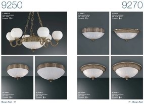 Candelabru cu 5 brate clasic design italian din alama, sticla 9250 RA-L. 9250/5